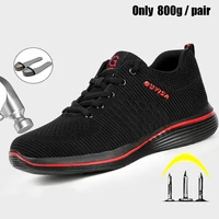 summer mens safety shoes breathable mesh anti smashing safety shoes man lightweight work shoes for men safety shoe sport shoes