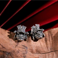 retro punk style viking warrior skull stud earrings skull cross earrings for men women gothic earrings biker earrings party gift