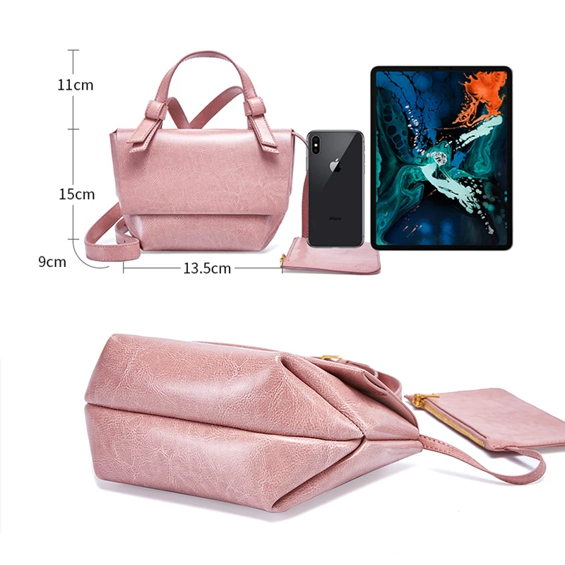 

Genuine Leather Women Crossbody Bag Solid Luxury Handbags Designer Female Messenger Bag Fashion Wild Shoulder Purse Bolsa