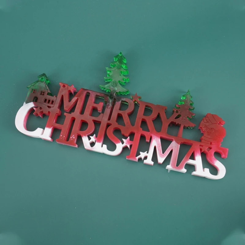 

Crystal Epoxy Resin Mold Christmas Listed Decor Pendant Casting Silicone Mould B36D
