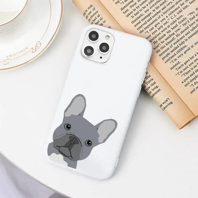 

Pug Dog French Bulldog Phone Case Candy Color for iPhone 6 7 8 11 12 s mini pro X XS XR MAX Plus