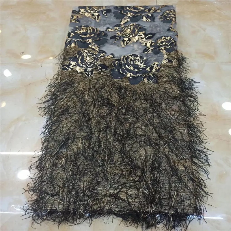 Latest Tassels French Nigerian Organza blue Lace Fabrics Sequins African Velvet Tulle Fabric Wedding | Дом и сад