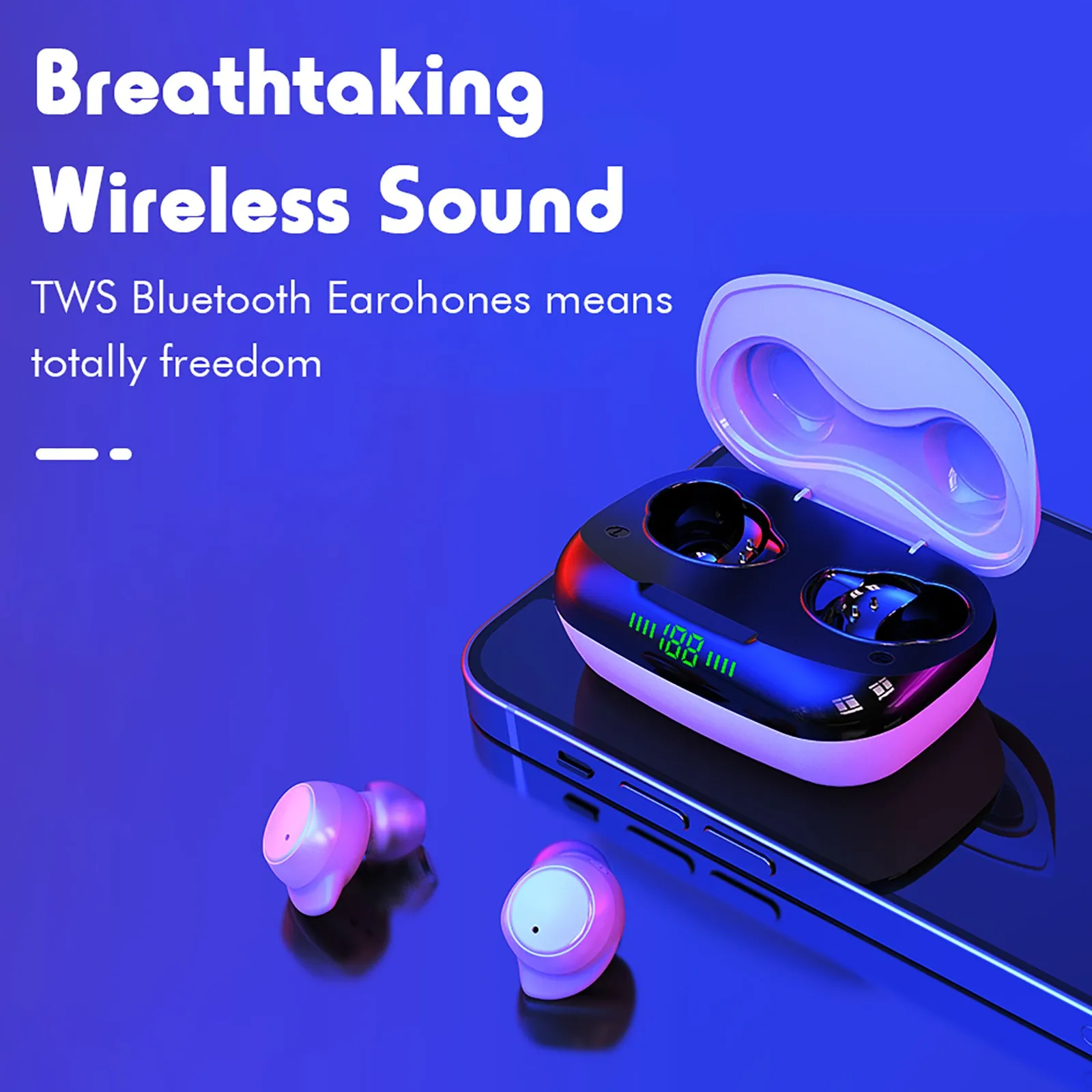

Tws Bluetooth Wireless Headphones Sports Waterproof Earbuds Bluetooth 5.0 Earphone With Microphone Touch Control Headset