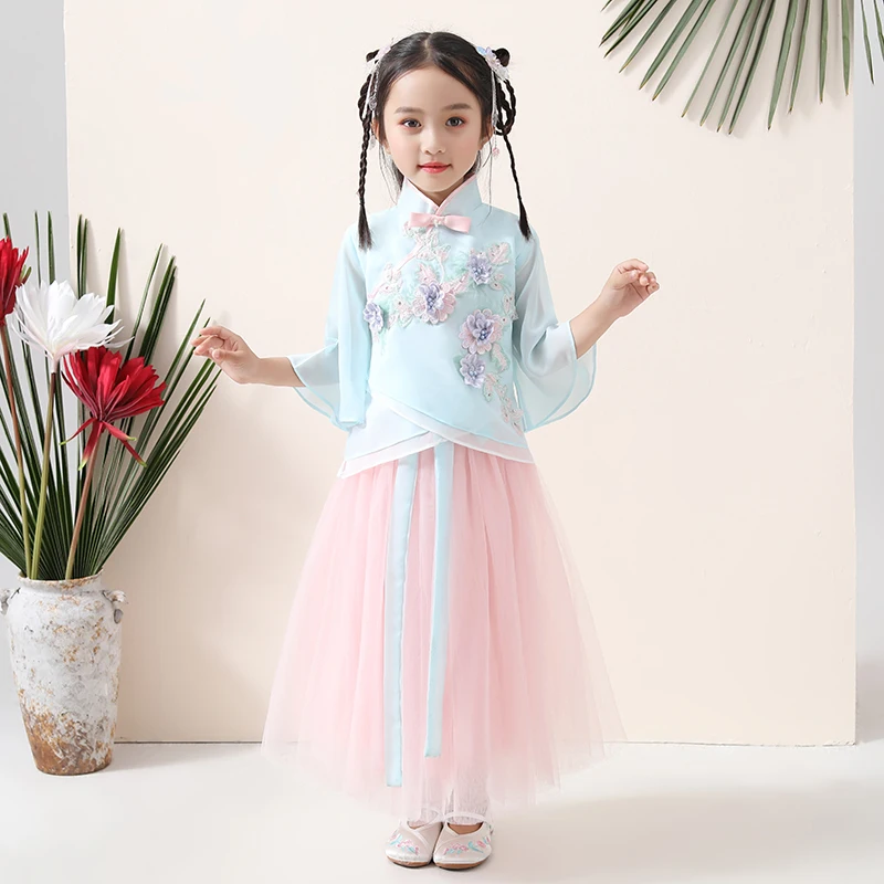 Детский костюм ханьфу H2518 летняя сказочная одежда в китайском старинном стиле