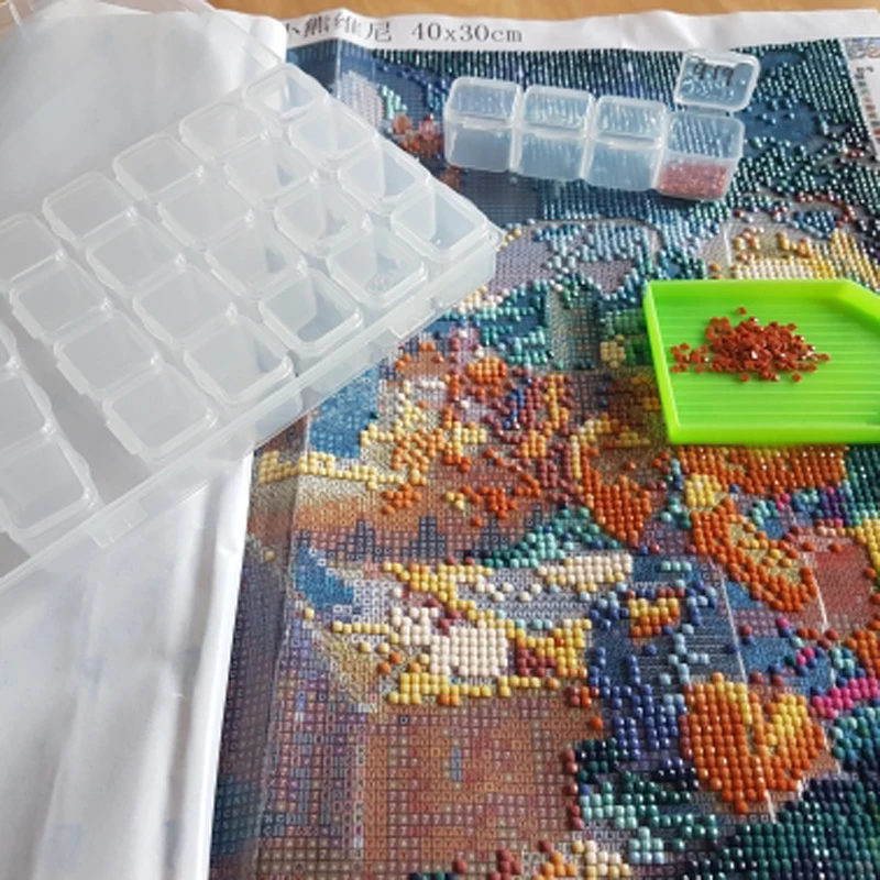 Прозрачный контейнер для алмазной живописи 56/28 ячеек|Алмазная мозаика и вышивка|