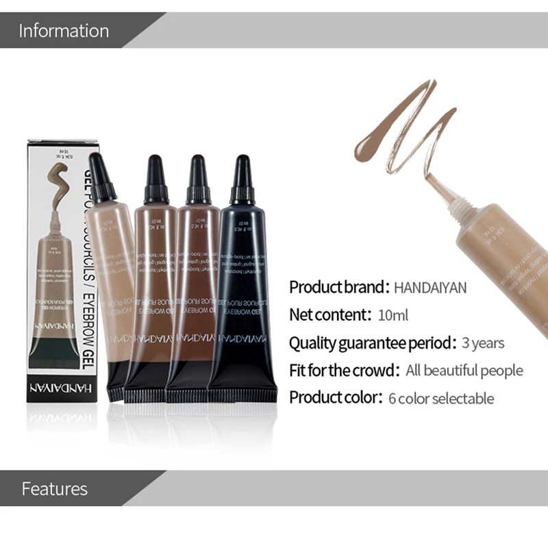 Eyebrow Cream Gel with Brush Waterproof Enhancer Makeup Microblading Tattoo Pen Tint Long Lasting Eye Brow T0765 | Красота и здоровье