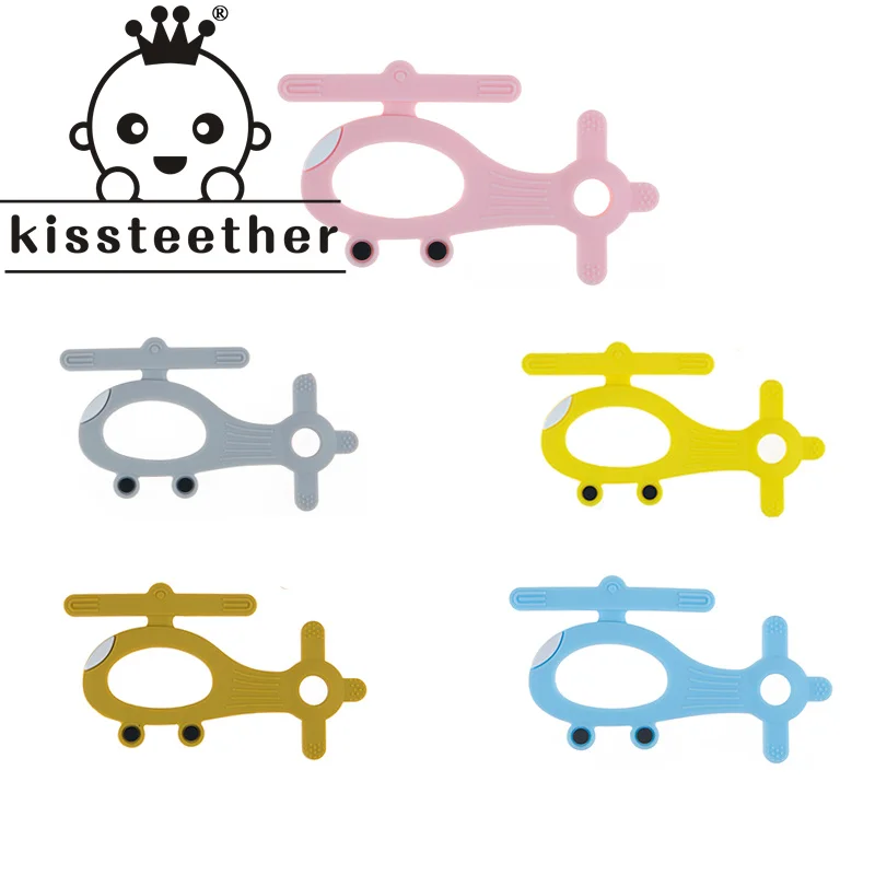 

Kissteether 5/10Pcs Baby Teethers Helicopter Aircraft BPA Free Food Teething Teether Necklace Toy Chewable DIY Nursing Gift
