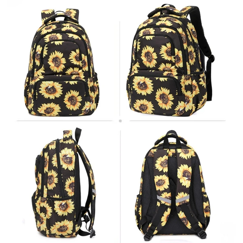 sunflower laptop backpack floral girls bookbags women casual daypack lightweight school bag college laptop backpack fit 14 inch free global shipping