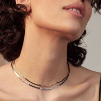 vintage snake bone chain choker for women contracted brief paragraph flat chain collarbone chain fashion jewelry accessories