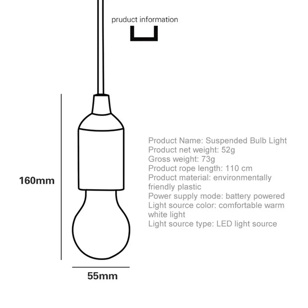 

Energy Saving Pull Cord Bulbs Portable LED Hanging Light Bulb Battery Powered Colorful Decor For Yard Garden Camping Night Light