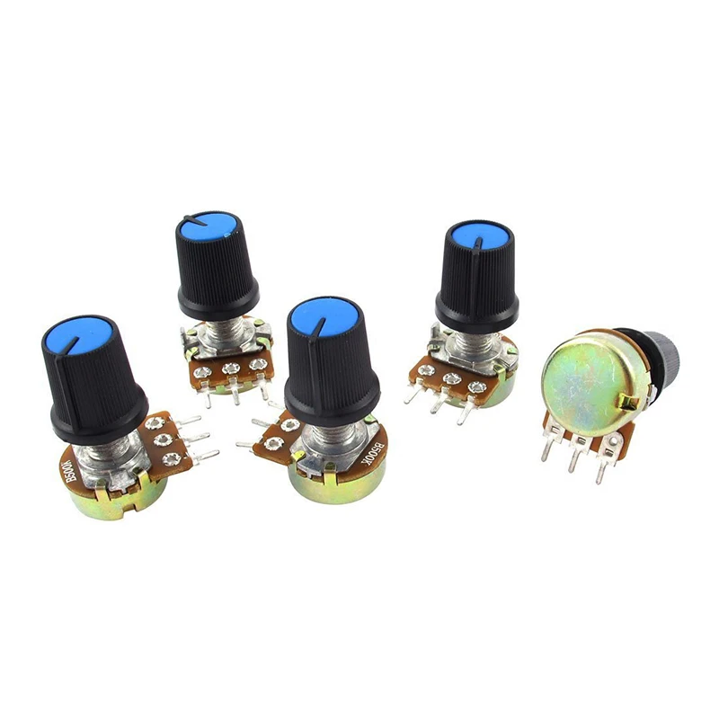 B500K 500K Ohm 3 Terminals Rotary Audio B Type Potentiometer 5Pcs | Дом и сад