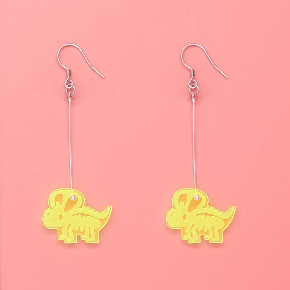 Индивидуальные серьги гвоздики с динозаврами для женщин и девушек в стиле панк