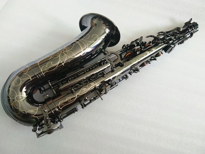 Новый музыкальный инструмент альт саксофон черный никелированный латунный EF и