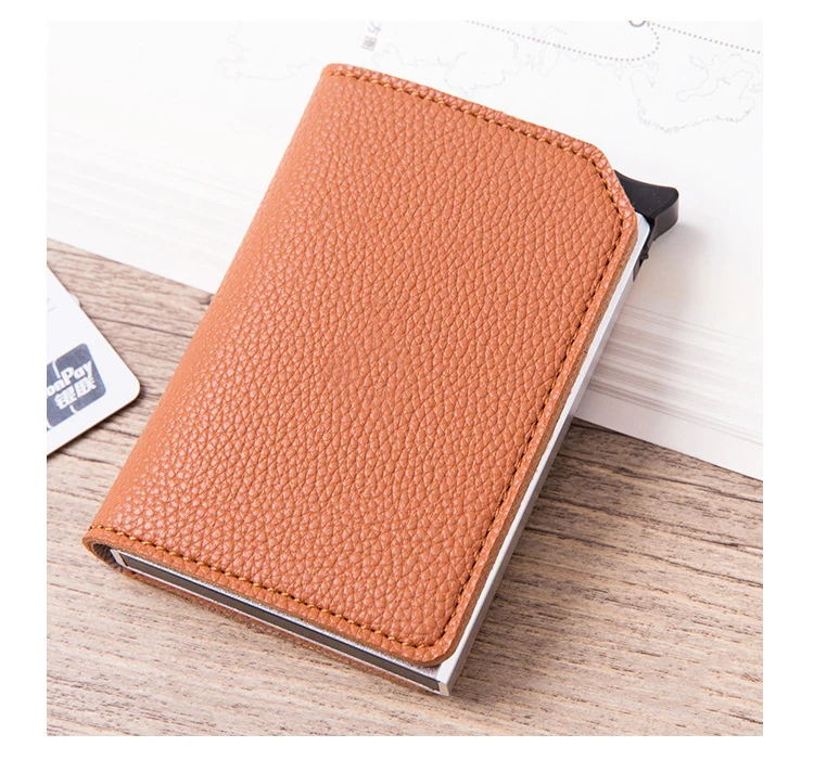 BISI GORO Anti-theft Card Case Carbon Fiber RFID Pop-up Clutch Smart Card Wallet Multifunctional Men Unisex Card Holder
