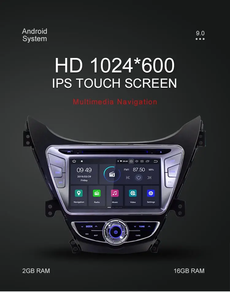 Besina Android 9,0 автомобильный dvd-плеер для HYUNDAI ELANTRA/i35/AVANTE 2010 2011 2012 2013 gps стерео Мультимедиа 2 Din Автомобильный Радио wifi