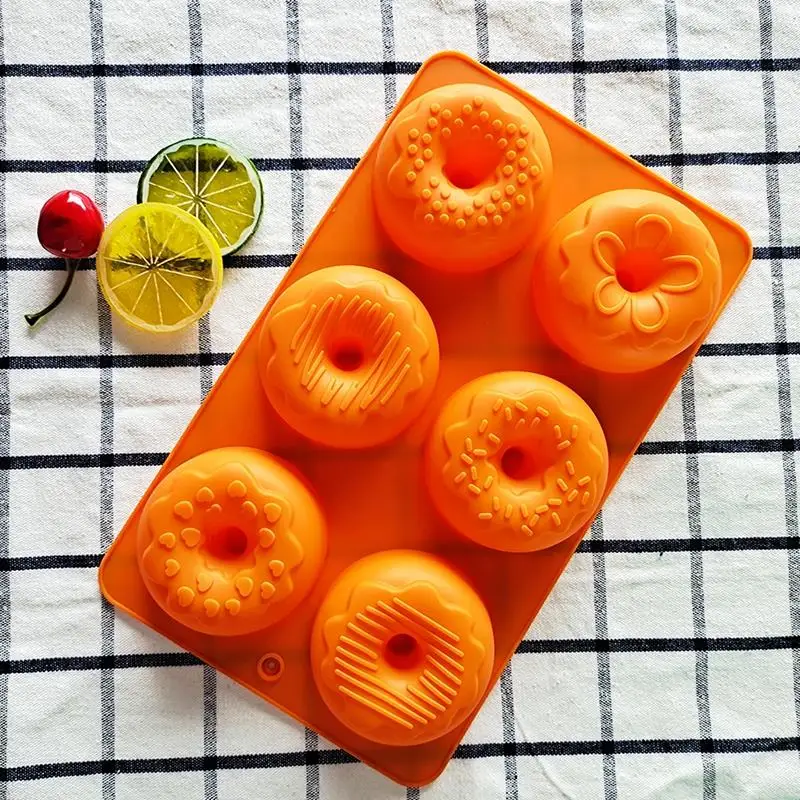 

Silicone Cake Molds 6-Cavity DIY Cake Bakeware Baking Tools Bread Pastry Mould Doughnut Pan DIY Birthday Wedding Party