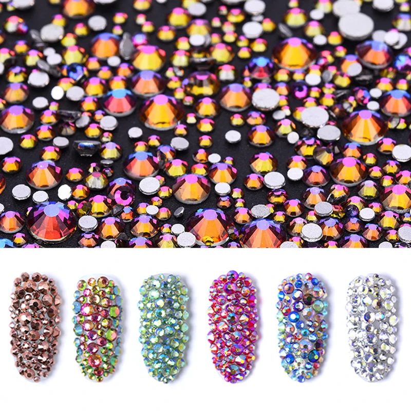 Стразы для дизайна ногтей голубые без горячей фиксации|Стразы| |