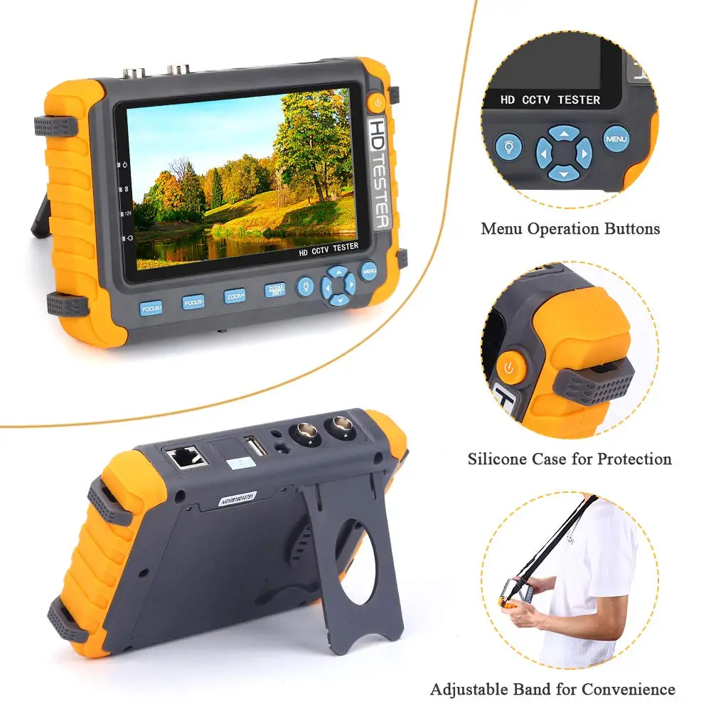 8 Вт CCTV тестер камера Мини монитор 8MP AHD CVI TVI CVBS Тестер UTC HDMI VGA R485 аналоговый
