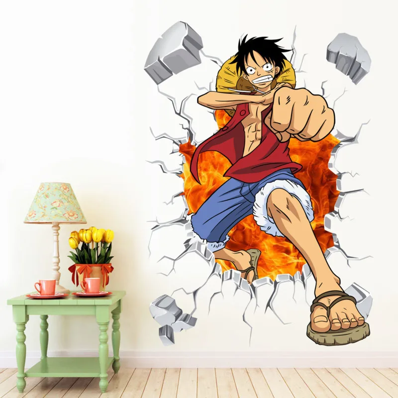One Piece Luffy Creative wall stickers Wall Sticker Suitable for Youth Room Large Decoration Japanese Manga Cartoon Vinyl | Дом и сад