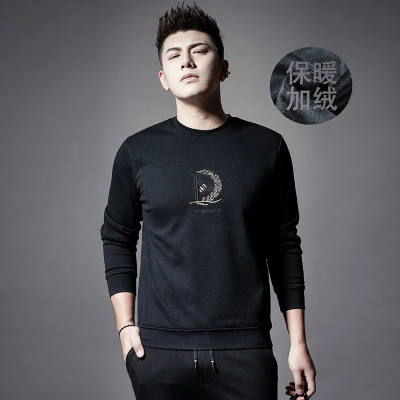 Новинка 2019 зимние мужские свитшоты с шерстяной подкладкой высококачественные