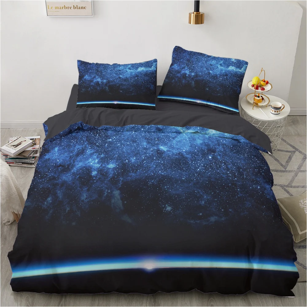 

Комплекты постельного белья с изображением планеты Galaxy black Home, постельное белье, пододеяльник, зимняя наволочка с изображением королевског...