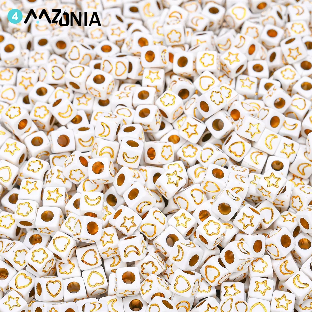 100 шт./лот акриловые Квадратные бусины в форме звезд Луны свободные разделители