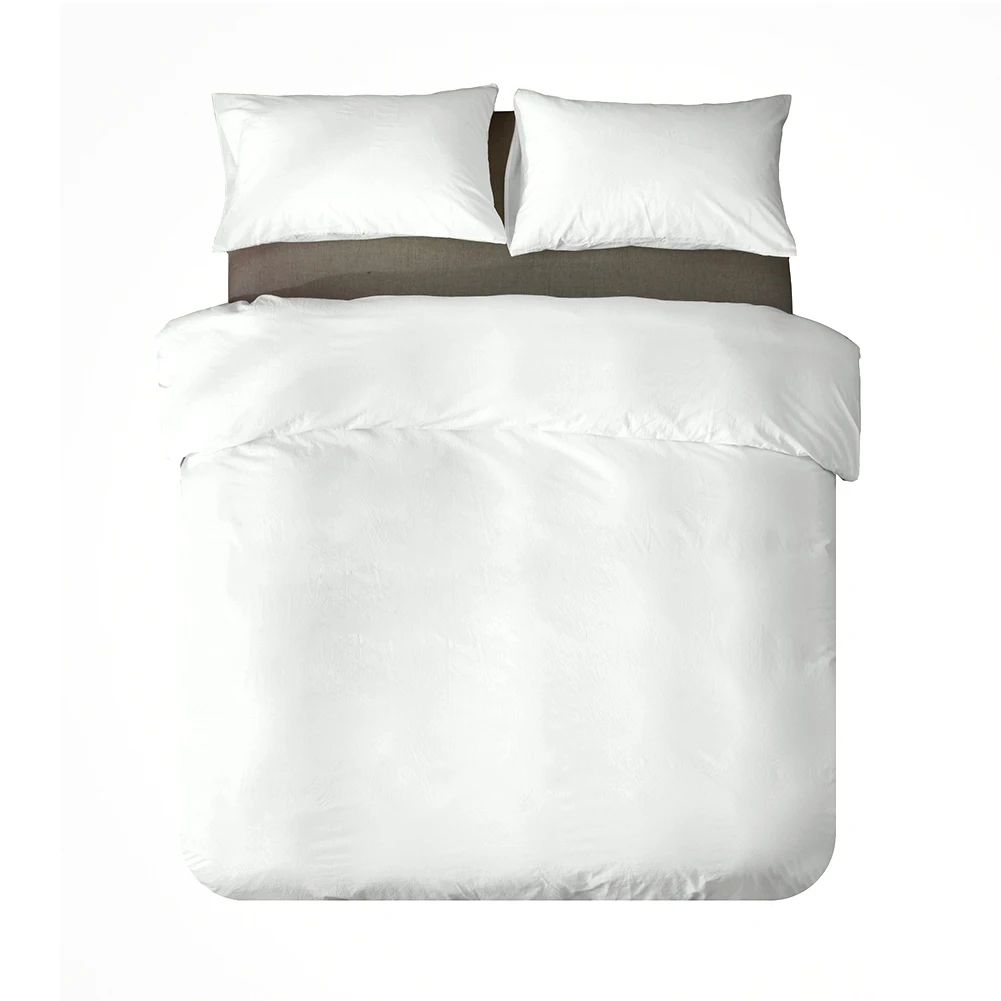 

High-End White Duvet Cover Set Queen King Twin With 100% Washed Cotton