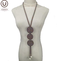 ukebay new designer luxury necklaces 9 colors handmade jewelry women llong statement necklace pearl accessories ethnic jewellery