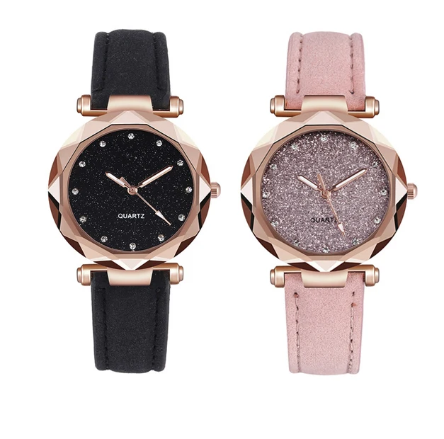 

Women Watch Rhinestone Romantic Starry Sky WristWatch Fashion Ladies Leather Watch Clock for Women Relogio Feminino Montre Femme