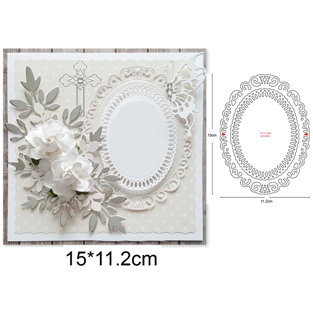Металлические Вырубные штампы вырезанная овальная рамка форма украшение для
