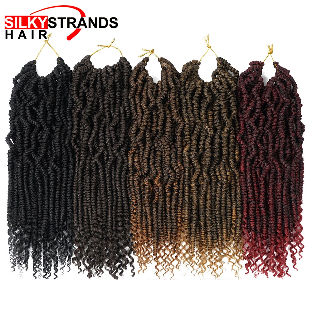 

12 inch Passion Spring Twists Hair Synthetic Crotchet Hair Extensions Pre Looped Ombre Crochet Braids Nubian Twist