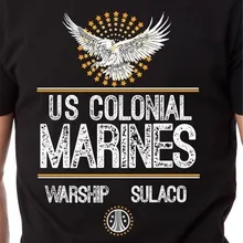 Футболка с пришельцами Colonial Marines Tee Us Sulaco Warship Attack Bugs фильм лето Slim