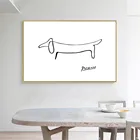 Картина на холсте с изображением таксы и собаки Пикассо, креативный абстрактный рисунок на холсте, Минималистичная Настенная картина в скандинавском стиле, украшение для гостиной