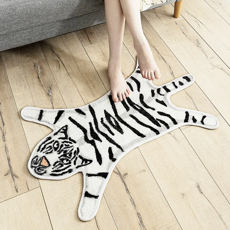 

Tiger Printed Rug Cow Leopard Tiger Printed Polyester Non-Slip Antiskid Mat 54.5cm*82cm Animal Print Carpet