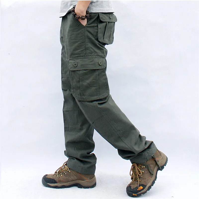 

Men's Overalls Cargo Pants Multi Pockets Military Tactical Work Casual Pants Army Straight Trousers