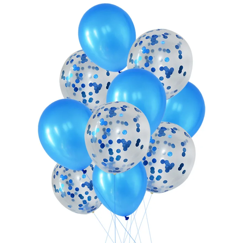 Латексные воздушные шары 10 шт./лот 12 дюймов цвета металлик с конфетти украшения