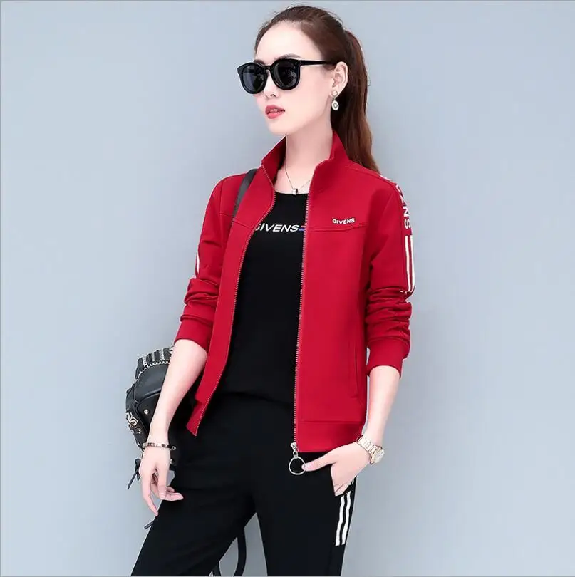 

2019 New Women Sport Suit sports wear High quality Two Piece Sets Hoodies Tracksuit Set sportswear slim training suit