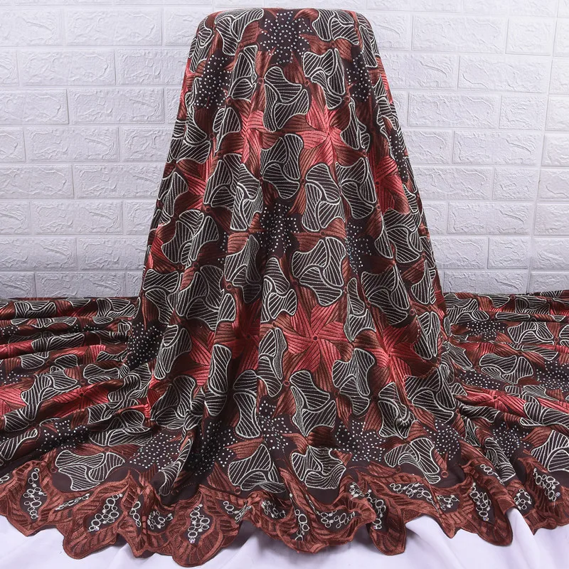 

SJD LACE New Arrival Swiss Voile Bright Diamond Lace Fabric Cotton African Lace Fabric Embroidery Nigeria Fabric For Party A2054
