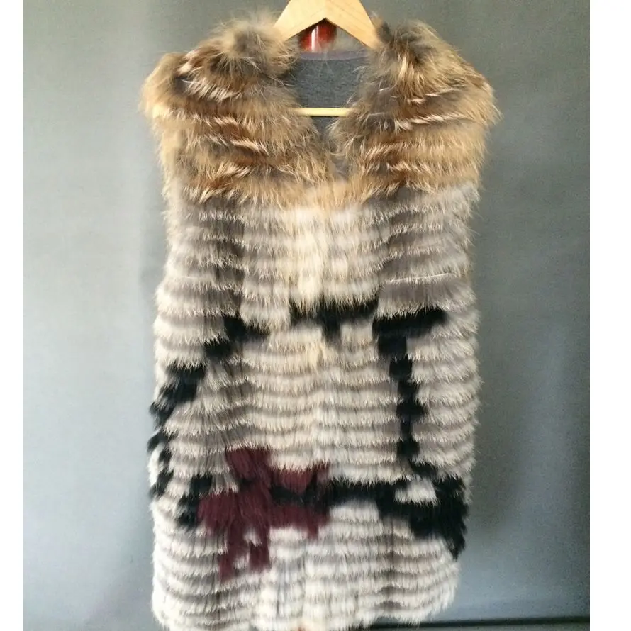 Женский жилет из натурального красного лисьего меха Сезон весна-осень Модный