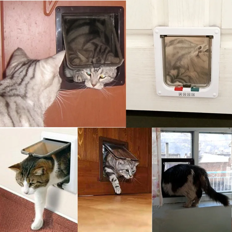 Средний Маленький белый питомец, кошка, щенок, товары для собак, замок, рамка, безопасная защита, заслонка, дверь, ворота, товары для животных
