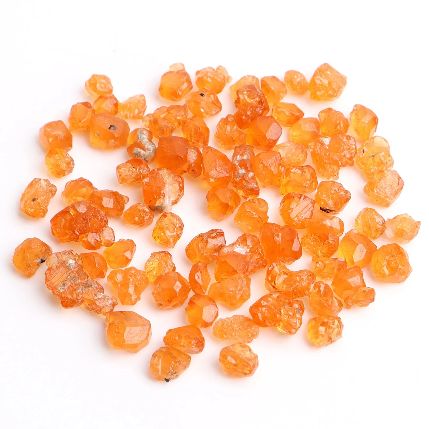 10Ct/paquete Natural raro Fanta granate de piedras preciosas en bruto naranja joyas...