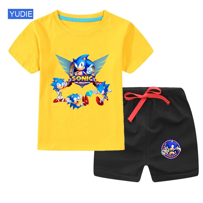 

New Arrival Summer Toddler Boys Kids Clothes Short Sleeve T-shirt + Shorts 2 Piece Set Baby Boys Girls Clothing Sets