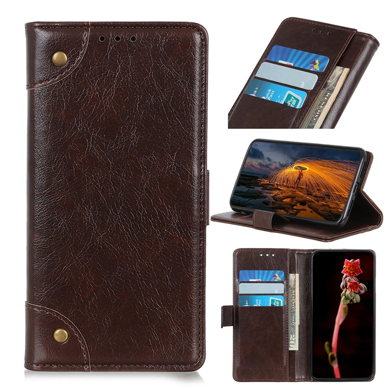 Чехол для HTC Desire 21 Pro 5G Desire 20 Pro D21 D20 Pro Retro 3-Card PU + TPU кожаный флип-чехол роскошный защитный чехол
