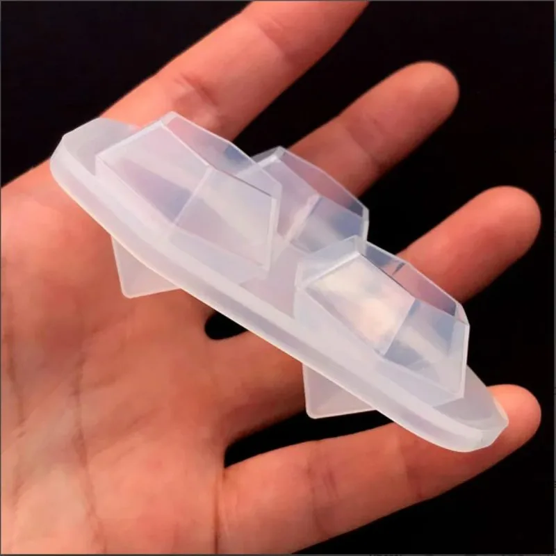 3D Алмазная силиконовая форма (3 полости) Прозрачная мягкая для УФ-смолы ремесла