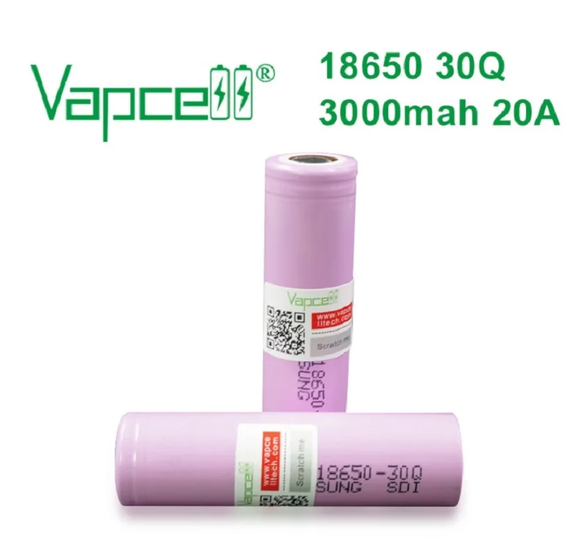 Vapcell 18650 3000mAh 20A 30Q 3,7 V литий-ионный аккумулятор высокой мощности для электроинструментов/фонарей