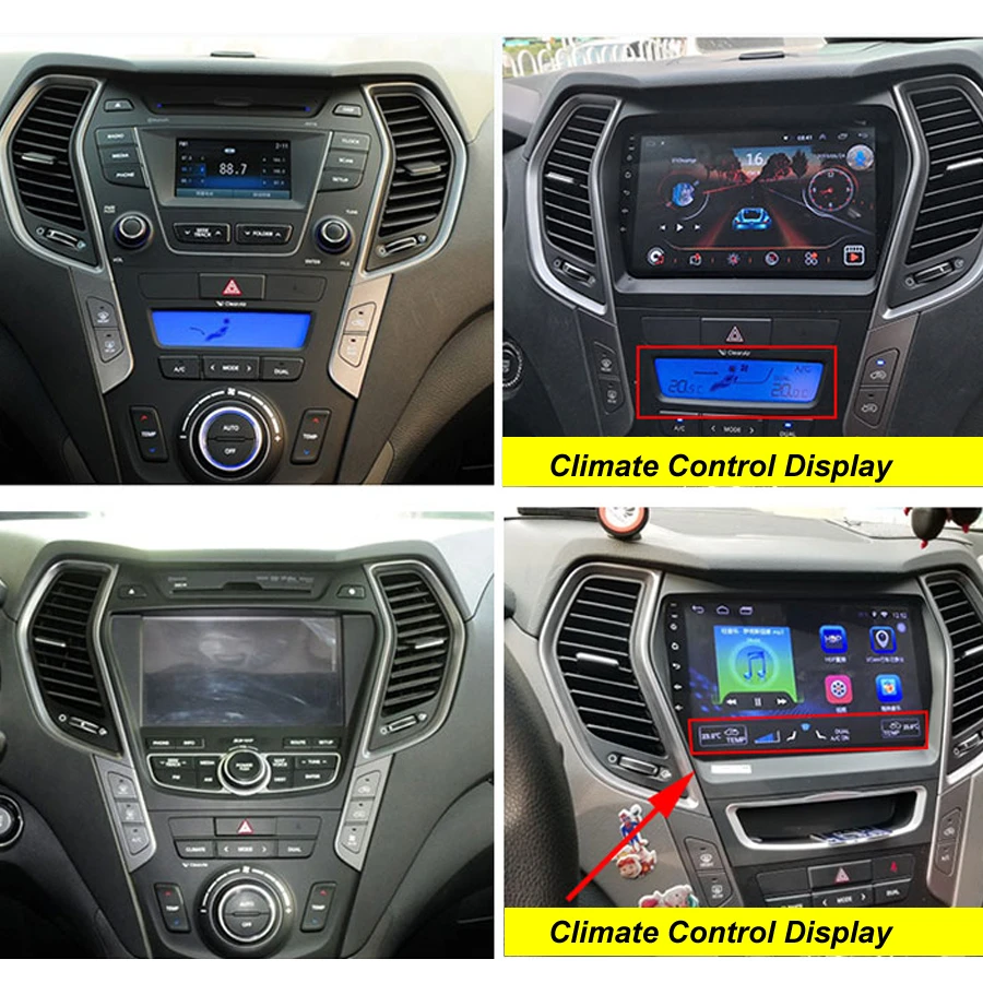 Автомобильный мультимедийный Dvd плеер 64 ГБ 2Din GPS BT для Hyundai Santa Fe 2014 стерео