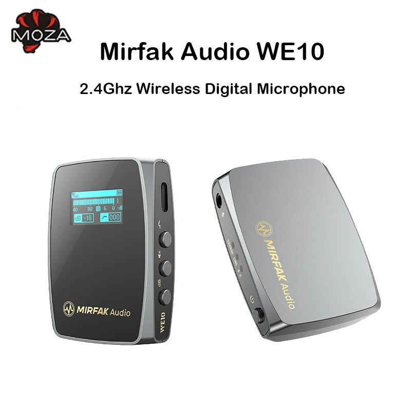 

Mirfak WE10 Pro UHF Microphone Profissional 2.4G Dual Channel Digital Wireless SD Card Condensador Microfone Mic for DSLR Camera