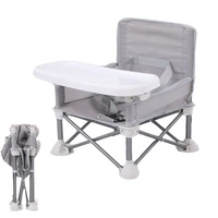baby foldable portable dining chair with plate safety harness kid beach chair camping child cozy feeding seat baby chair outdoor
