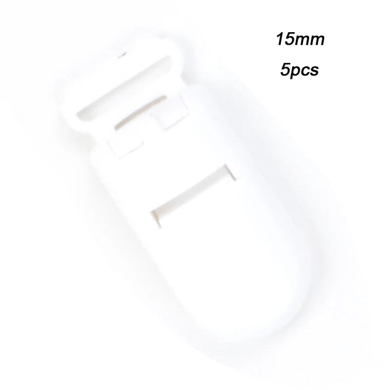 5pcs 15mm white LOFCA, разноцветный нейлоновый шнур, Прорезыватель для сосок, зажим, аксессуары, сделай сам, для прорезывания зубов, ожерелье, подвеска для изготовления ювелирных изделий - Цвет: 5pcs 15mm white