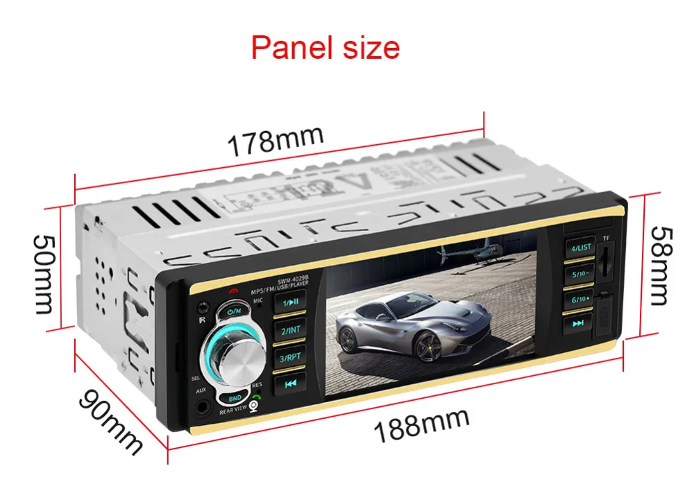 Автомагнитола 1din 4029 FM Авто Аудио Стерео Bluetooth Aux вход приемник SD USB Поддержка камеры заднего вида рулевое колесо Contral